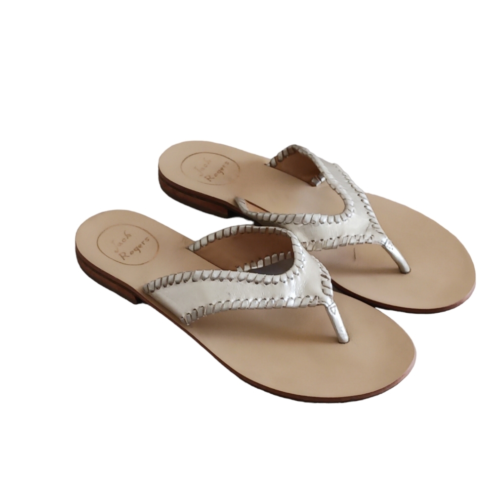 Jack Rogers Metallic Gold Leather  Sandals